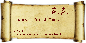 Propper Perjámos névjegykártya